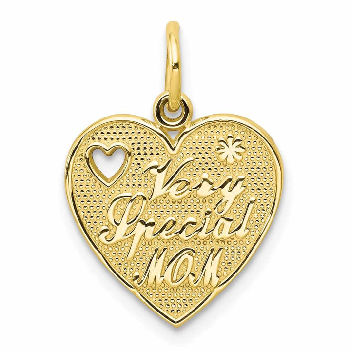 Lovely Rita's Pendants & Charms 10k Yellow Gold Very Special Mom Heart Pendant