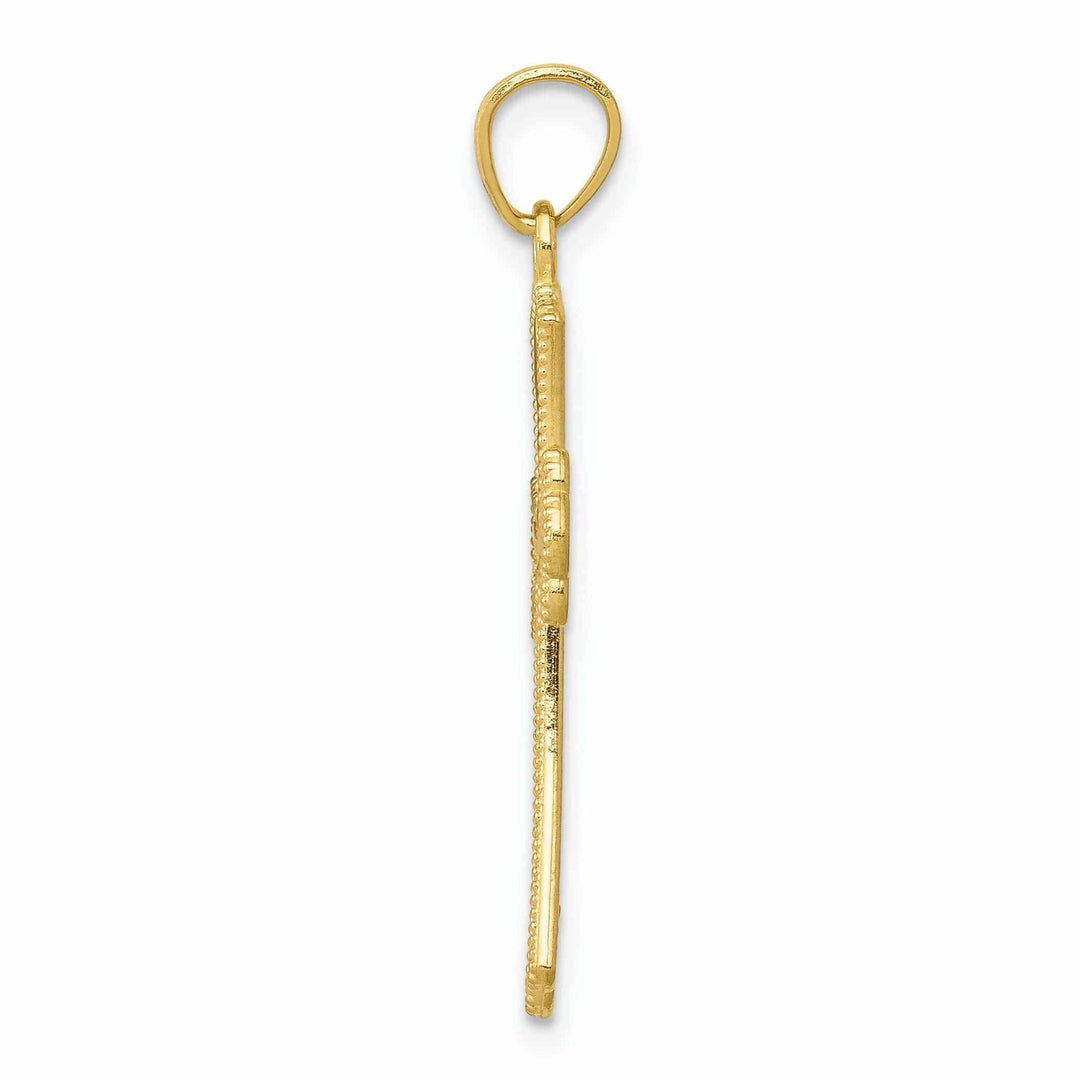 Lovely Rita's Pendants & Charms 10k Yellow Gold With Rhodium Cross Pendant