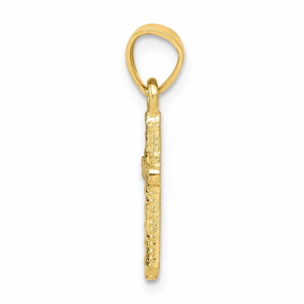 Lovely Rita's Pendants & Charms 10k Yellow Gold With Rhodium Cross Pendant