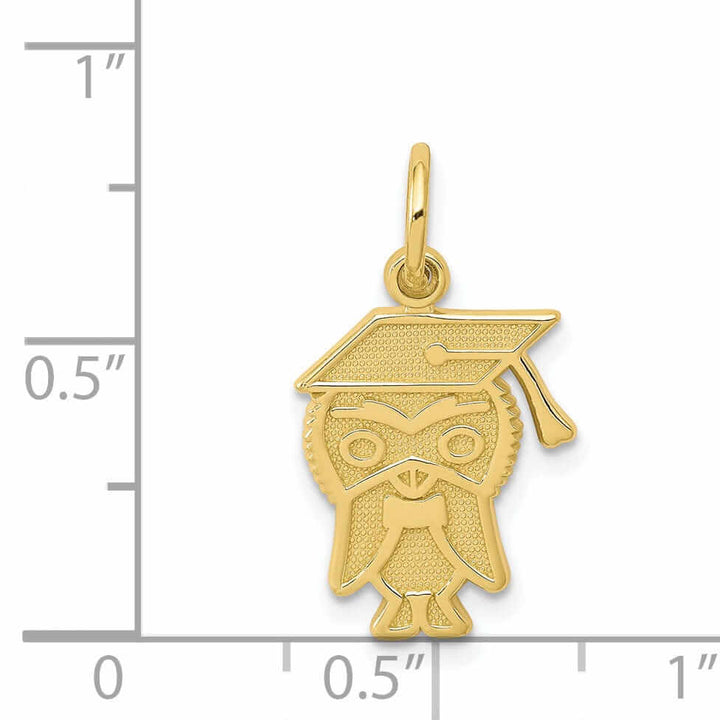 Lovely Rita's Pendants & Charms 10k Yellow Gold Wize Owl Graduation Cap Pendant