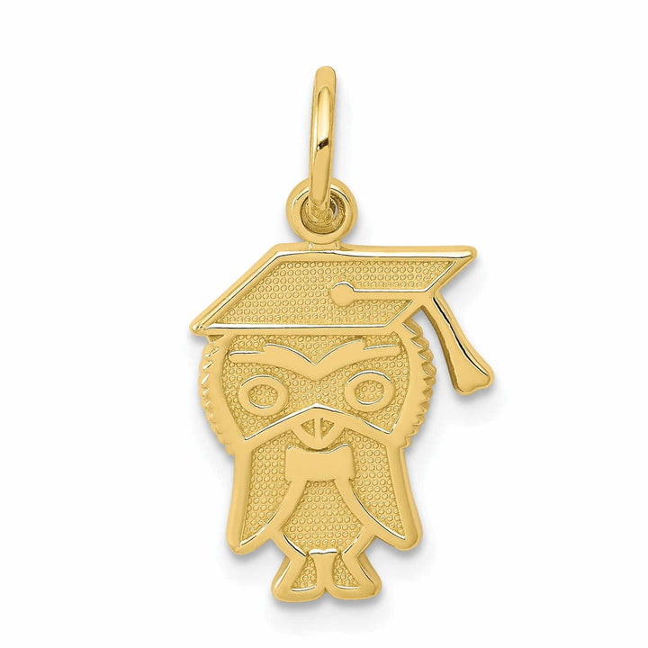 Lovely Rita's Pendants & Charms 10k Yellow Gold Wize Owl Graduation Cap Pendant