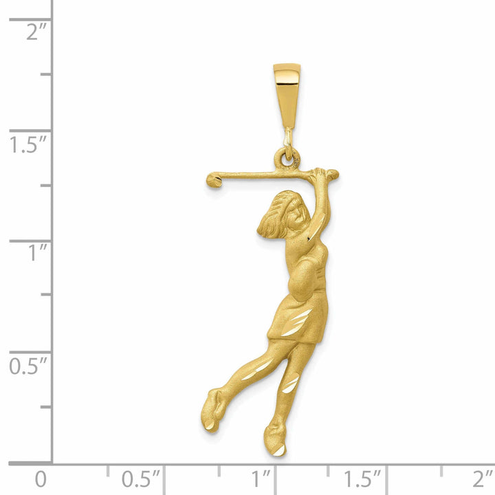 Lovely Rita's Pendants & Charms 10k Yellow Gold Women Golf Player Pendant