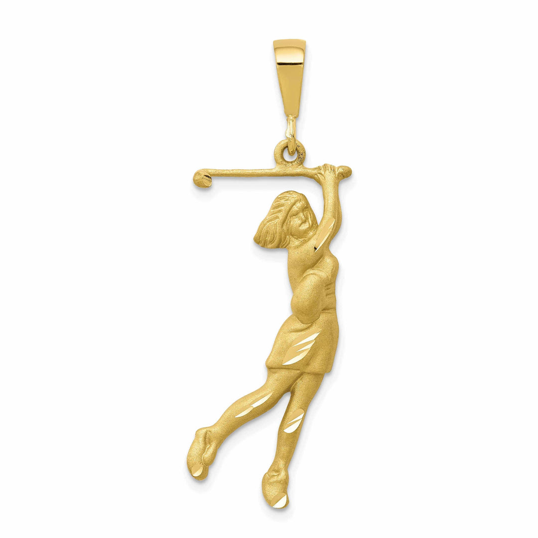 Lovely Rita's Pendants & Charms 10k Yellow Gold Women Golf Player Pendant