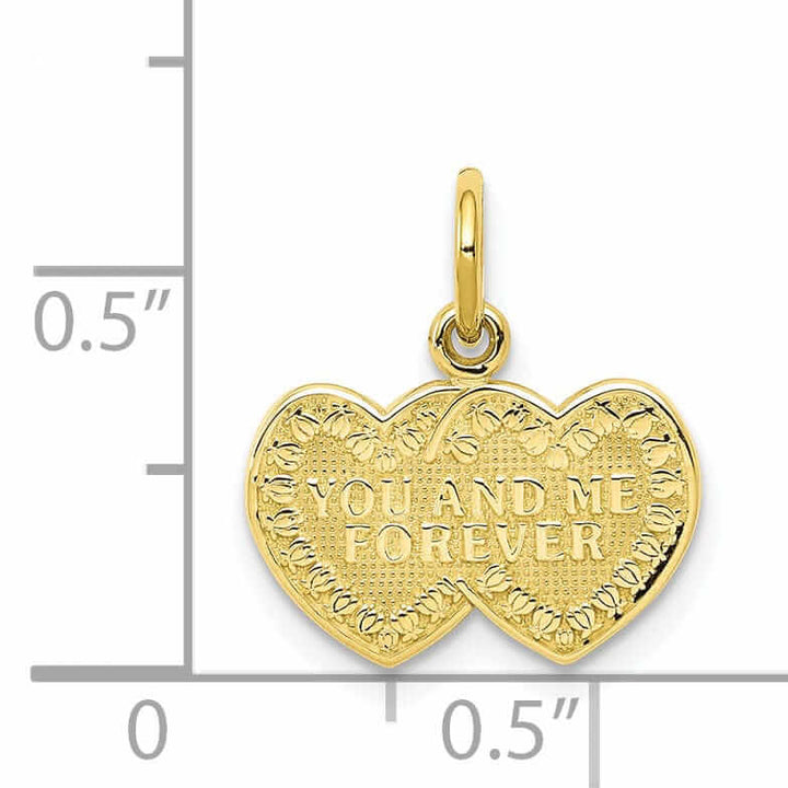 Lovely Rita's Pendants & Charms 10k Yellow Gold You and Me Forever Heart Pendant