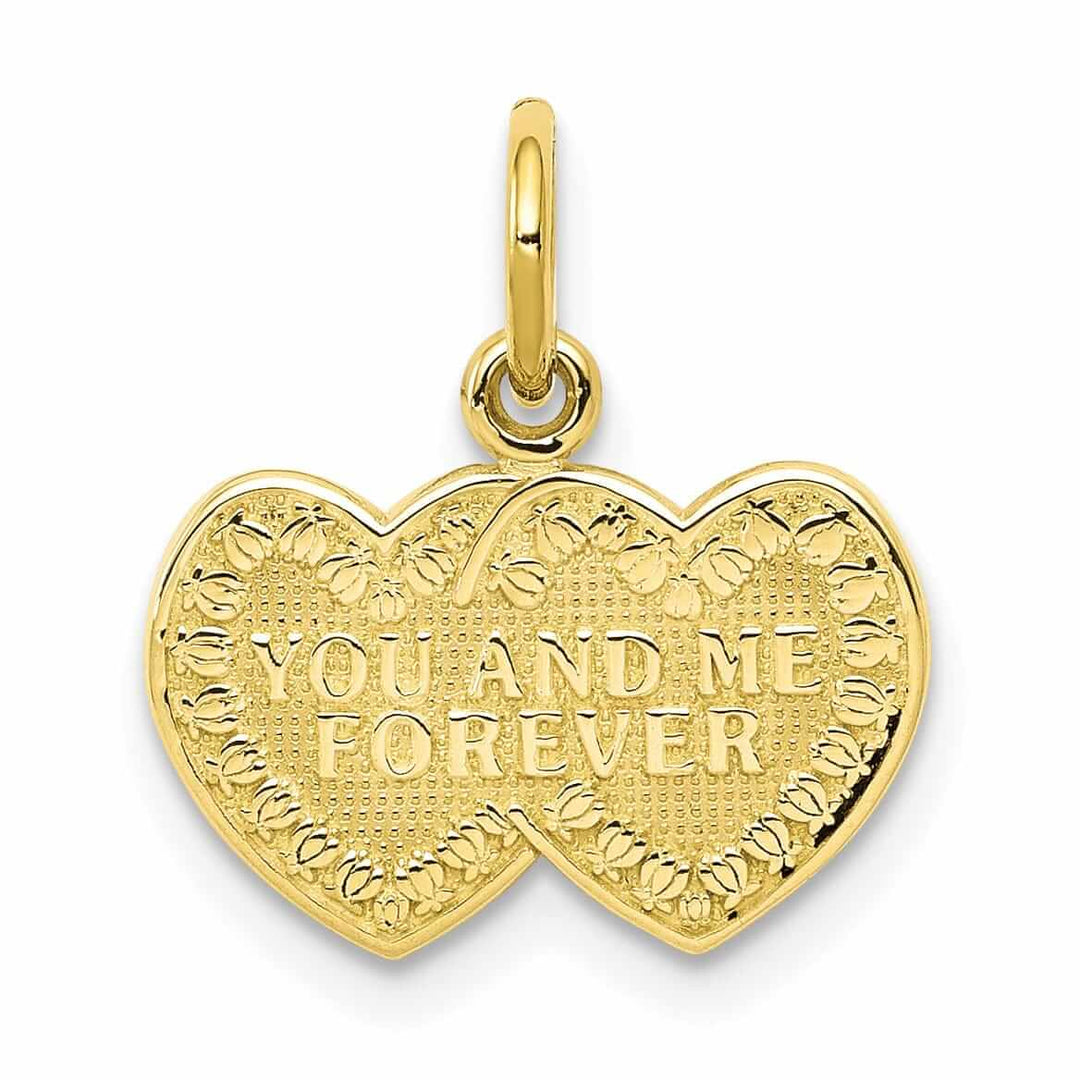 Lovely Rita's Pendants & Charms 10k Yellow Gold You and Me Forever Heart Pendant