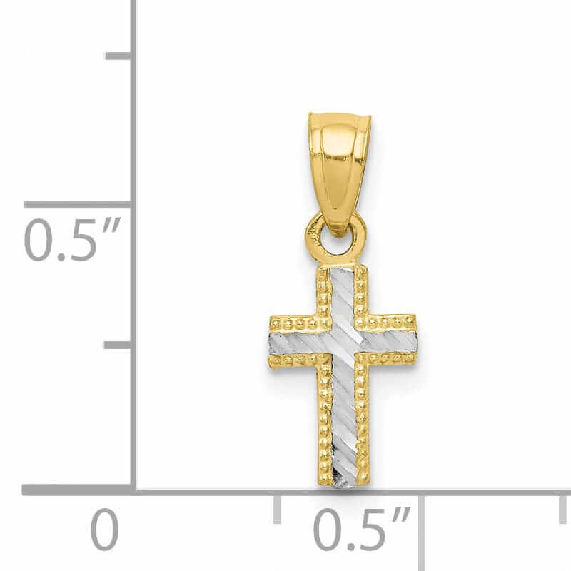 Lovely Rita's Pendants & Charms 10k Yellow Rhodium Tiny Cross Pendant