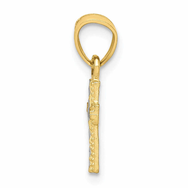 Lovely Rita's Pendants & Charms 10k Yellow Rhodium Tiny Cross Pendant