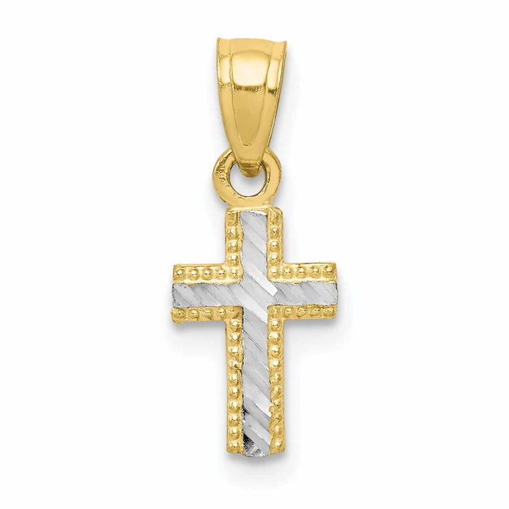 Lovely Rita's Pendants & Charms 10k Yellow Rhodium Tiny Cross Pendant