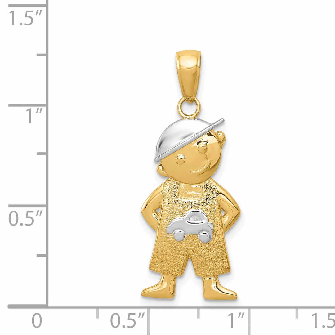 Lovely Rita's Pendants & Charms 14 Two Tone Gold Boy with Hands in Pocket Charm