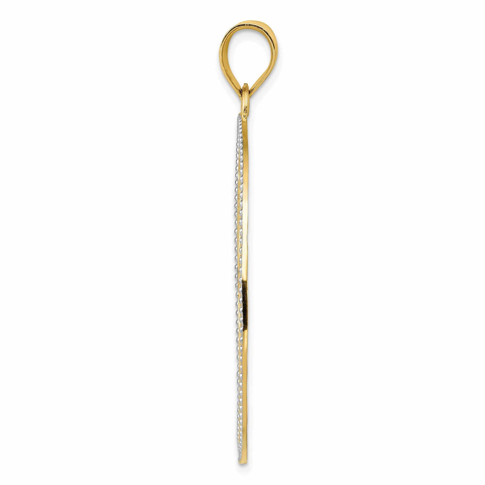 Lovely Rita's Pendants & Charms 14 Two Tone Gold Diamond Cut Filigree Pendant