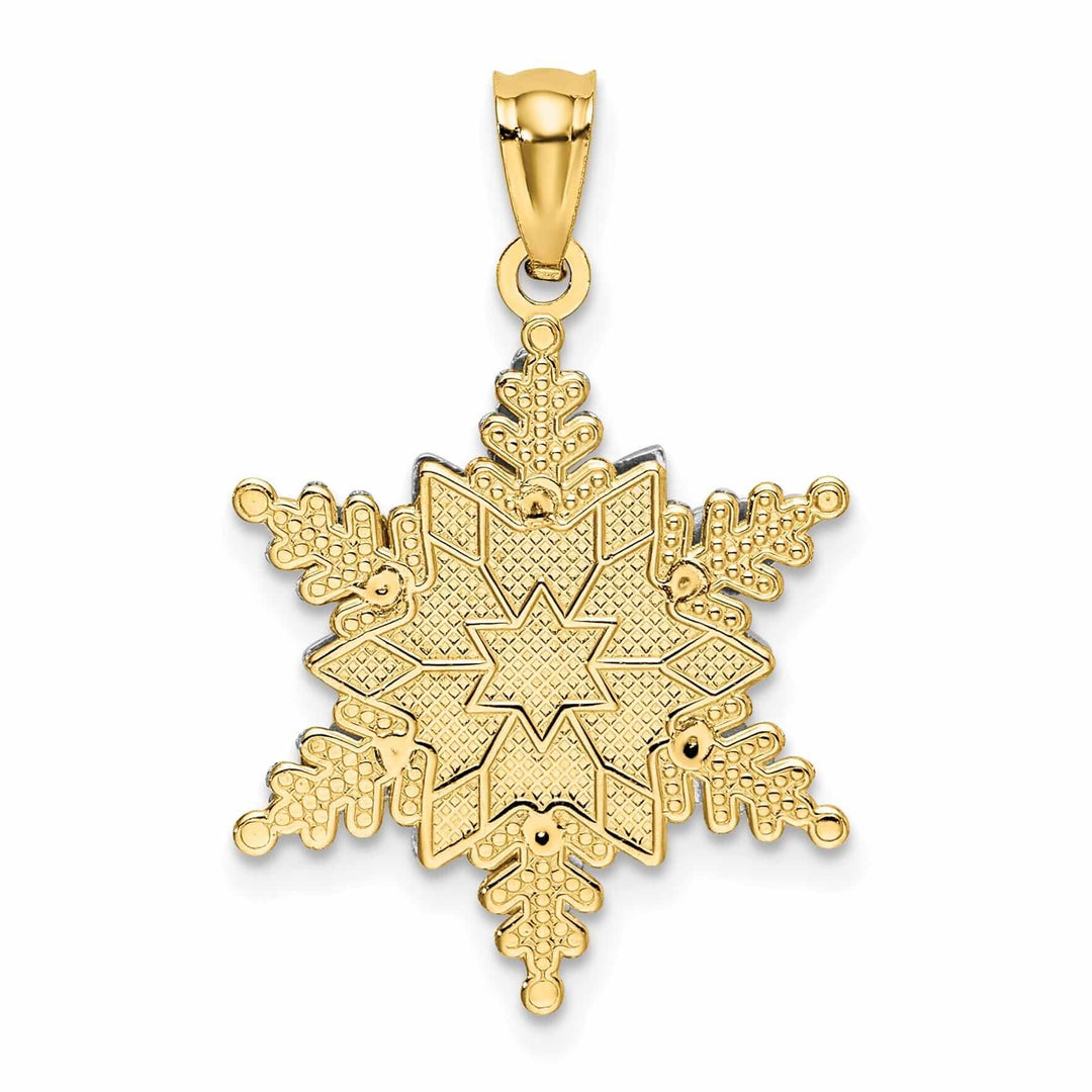 Lovely Rita's Pendants & Charms 14 Two Tone Gold Open 2 Level Snowflake Pendant