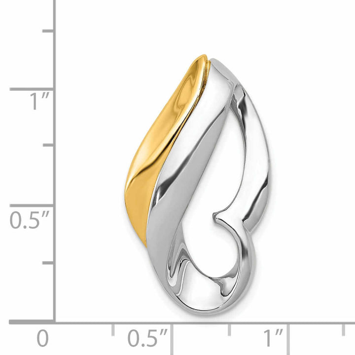 Lovely Rita's Pendants & Charms 14 Two Tone Gold Reversible Omega Slide Pendant