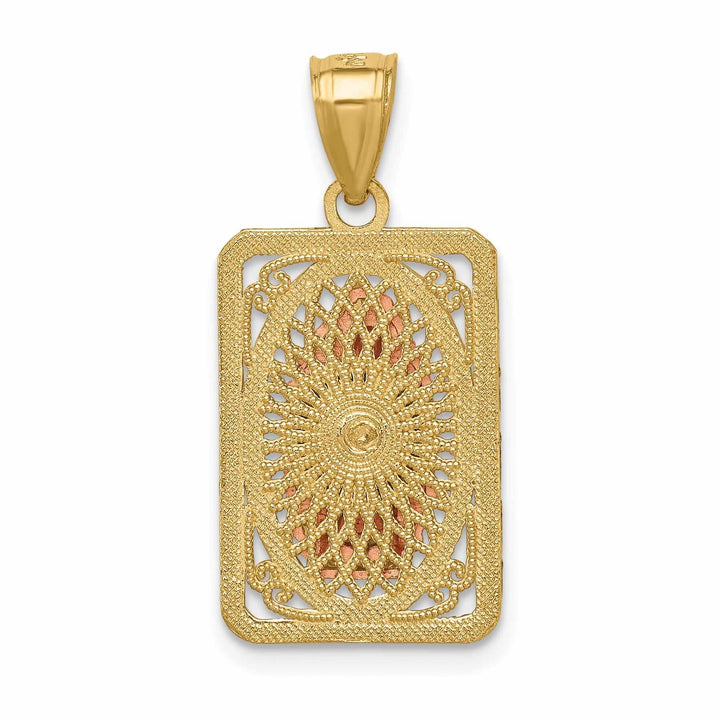 Lovely Rita's Pendants & Charms 14 Two Tone Gold Square Lady of Guadalupe Charm