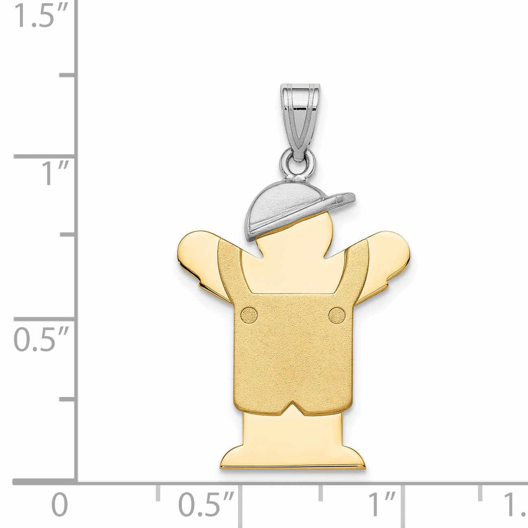 Lovely Rita's Pendants & Charms 14 Two-tone Large Overalls Boy With Hat Love Charm
