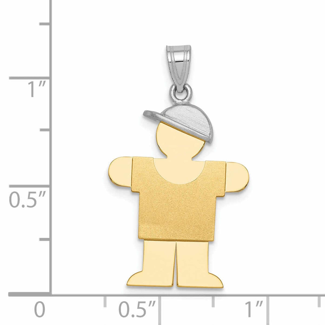 Lovely Rita's Pendants & Charms 14 Two-tone Large Polished Hugs Boy With Hat Charm