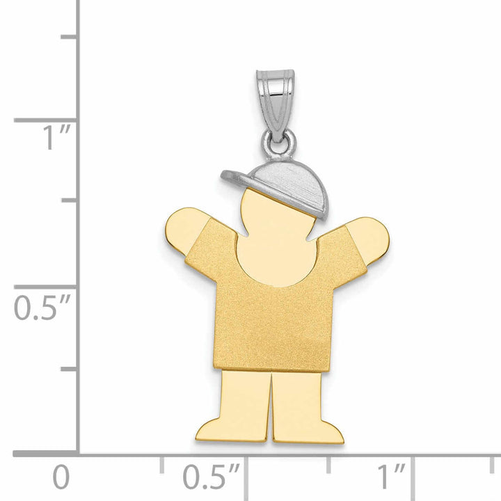 Lovely Rita's Pendants & Charms 14 Two-tone Large Polished Love Boy With Hat Charm