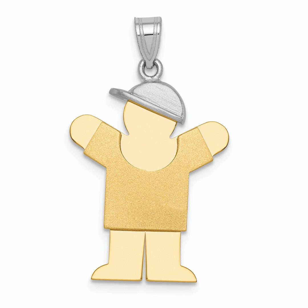Lovely Rita's Pendants & Charms 14 Two-tone Large Polished Love Boy With Hat Charm