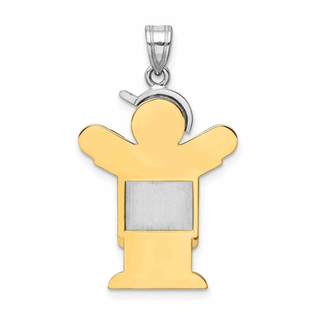 Lovely Rita's Pendants & Charms 14 Two-tone Polished Large Boy With Hat Love Charm