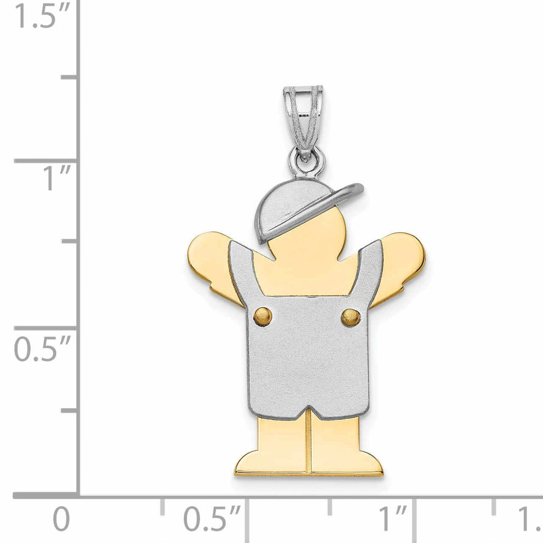 Lovely Rita's Pendants & Charms 14 Two-tone Polished Large Boy With Hat Love Charm