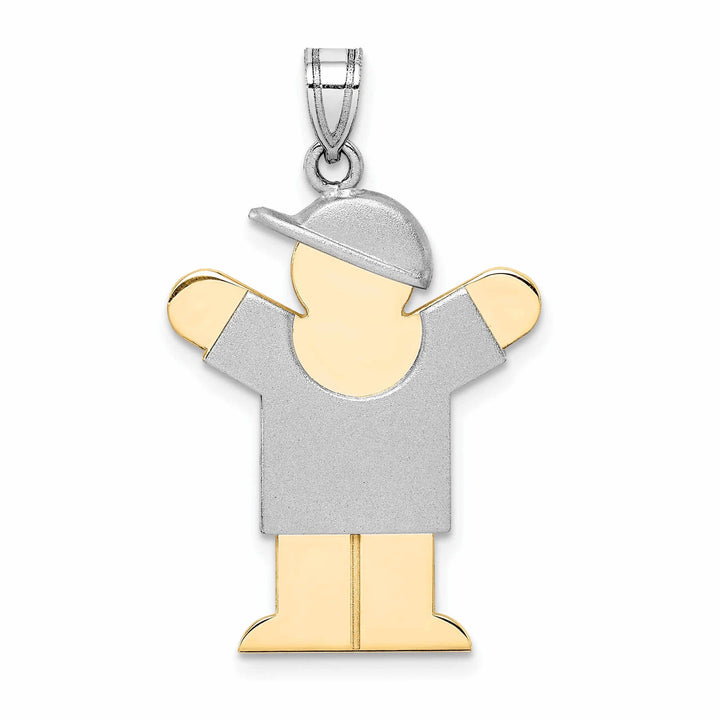 Lovely Rita's Pendants & Charms 14 Two-tone Polished Large Boy With Hat Love Charm