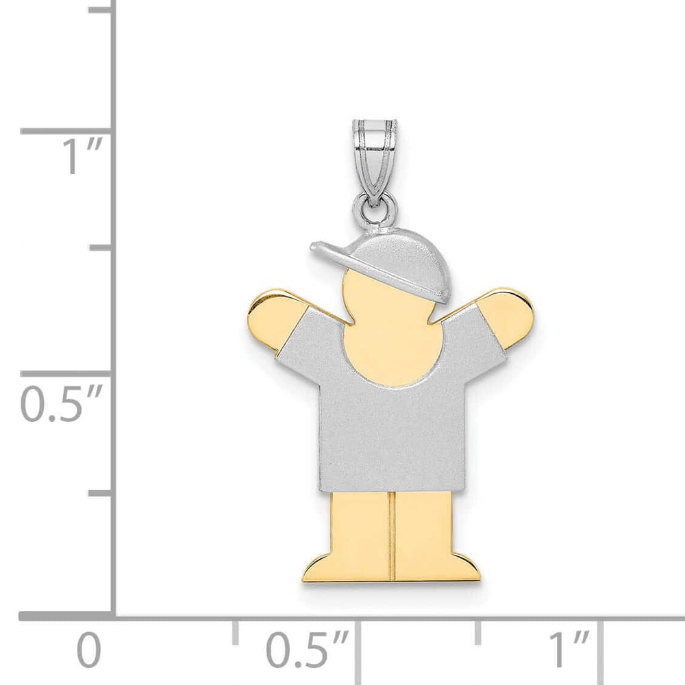 Lovely Rita's Pendants & Charms 14 Two-tone Polished Small Boy With Hat Love Charm