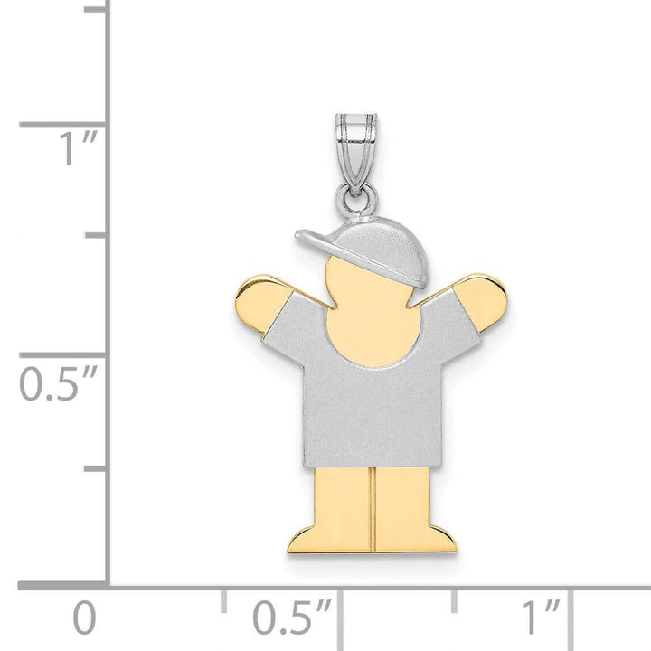 Lovely Rita's Pendants & Charms 14 Two-tone Polished Small Boy With Hat Love Charm