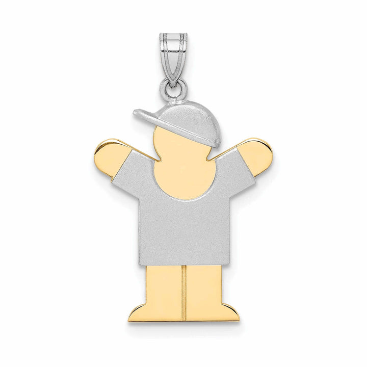 Lovely Rita's Pendants & Charms 14 Two-tone Polished Small Boy With Hat Love Charm