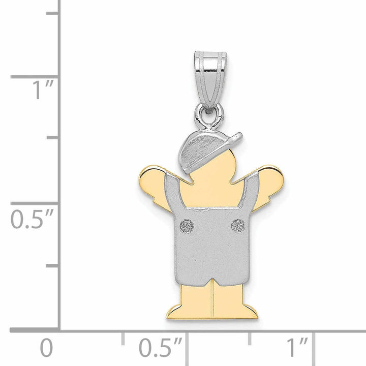 Lovely Rita's Pendants & Charms 14 Two-tone Polished Small Boy With Hat Love Charm