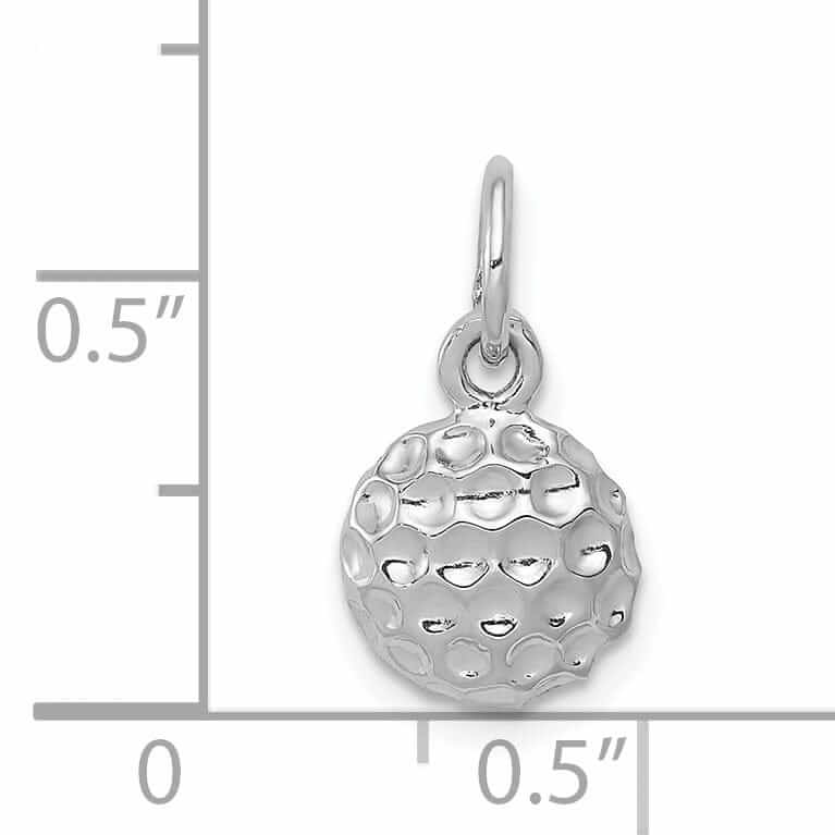 Lovely Rita's Pendants & Charms 14 White Gold Polished Golf Ball Charm Pendant