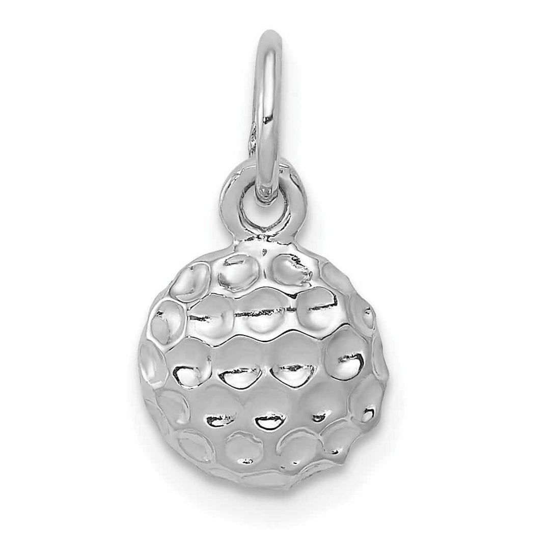 Lovely Rita's Pendants & Charms 14 White Gold Polished Golf Ball Charm Pendant