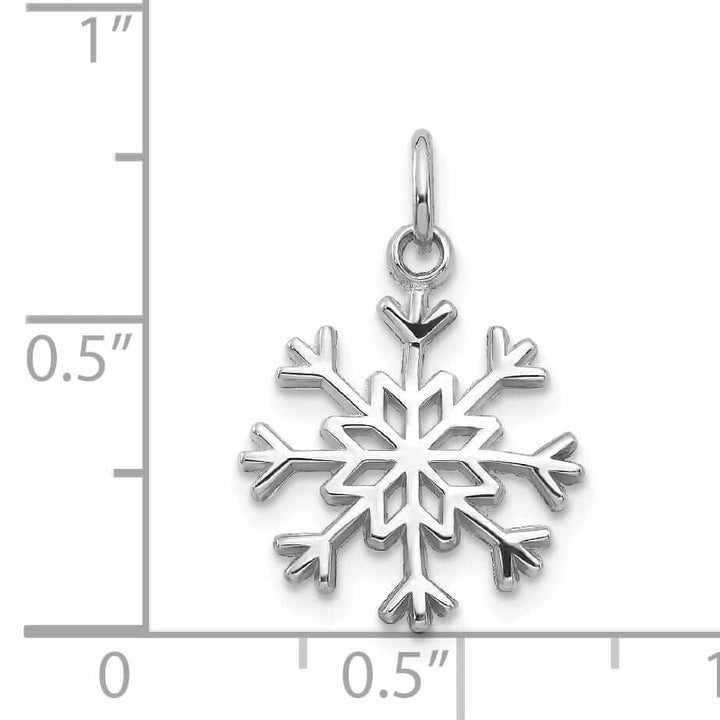 Lovely Rita's Pendants & Charms 14 White Gold Polished Snowflake Charm Pendant