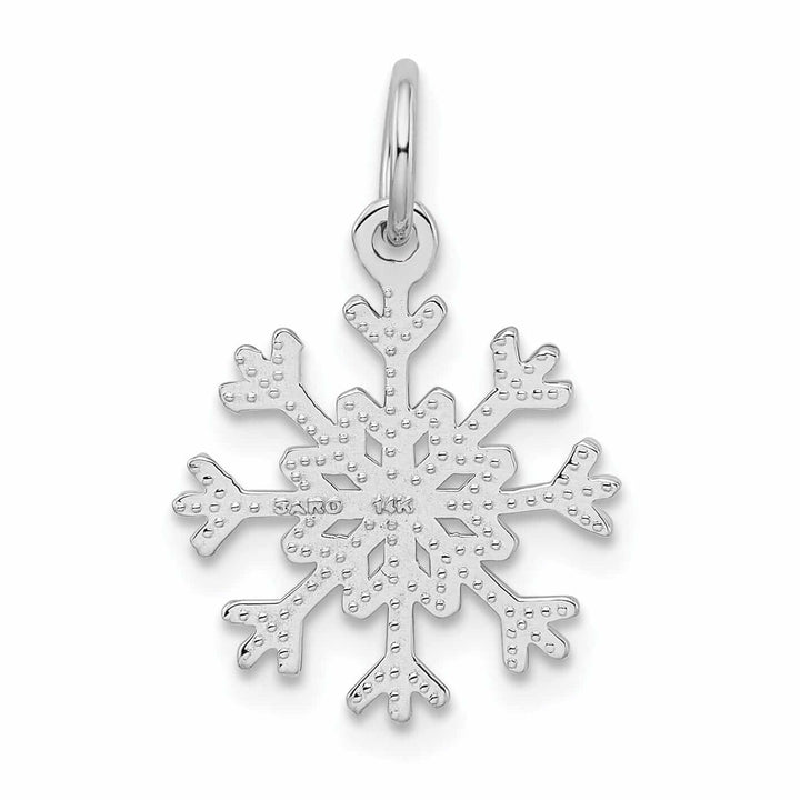 Lovely Rita's Pendants & Charms 14 White Gold Polished Snowflake Charm Pendant