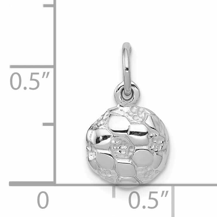 Lovely Rita's Pendants & Charms 14 White Gold Soccer Ball Concave Charm Pendant