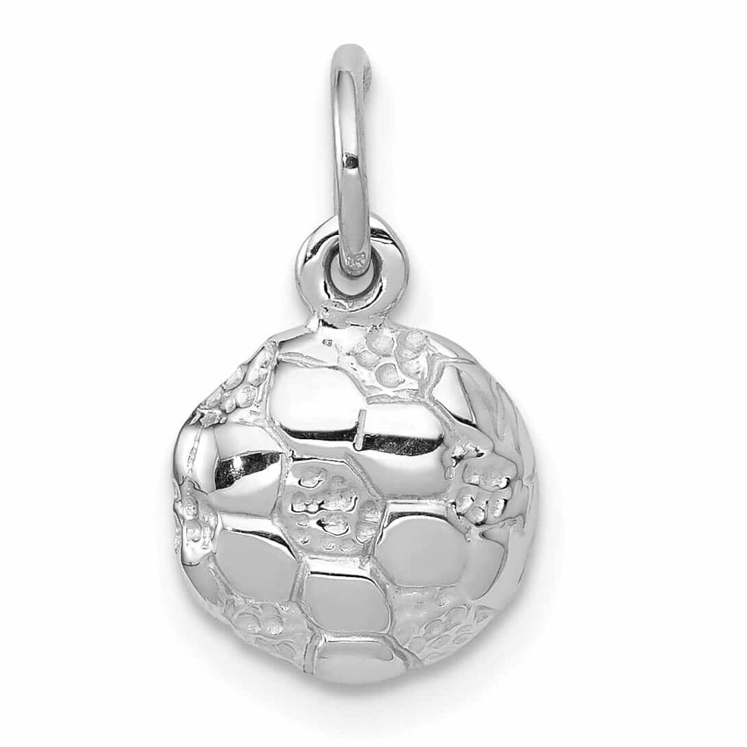 Lovely Rita's Pendants & Charms 14 White Gold Soccer Ball Concave Charm Pendant