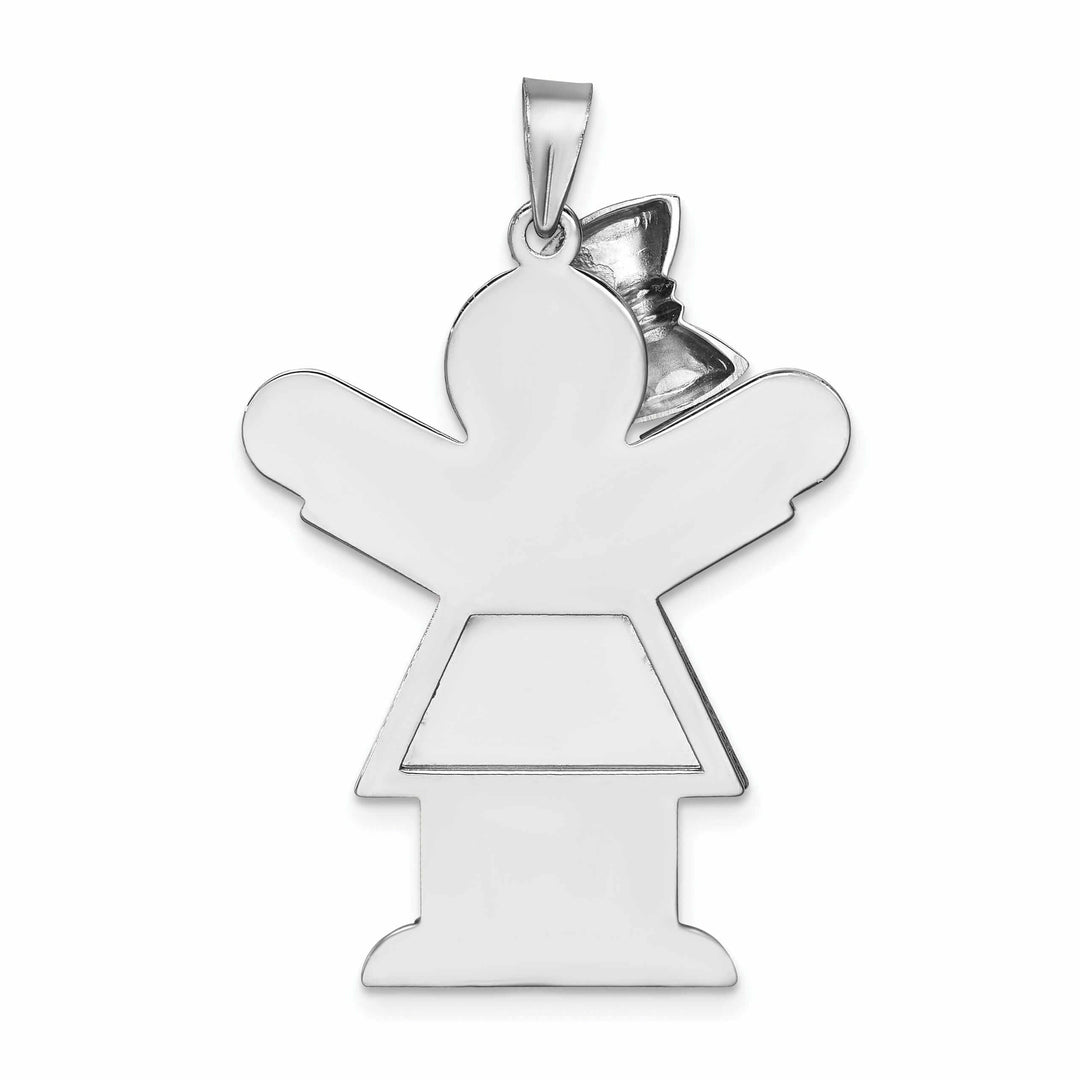 Lovely Rita's Pendants & Charms 14 White Gold Solid Large Girl With Bow Love Charm