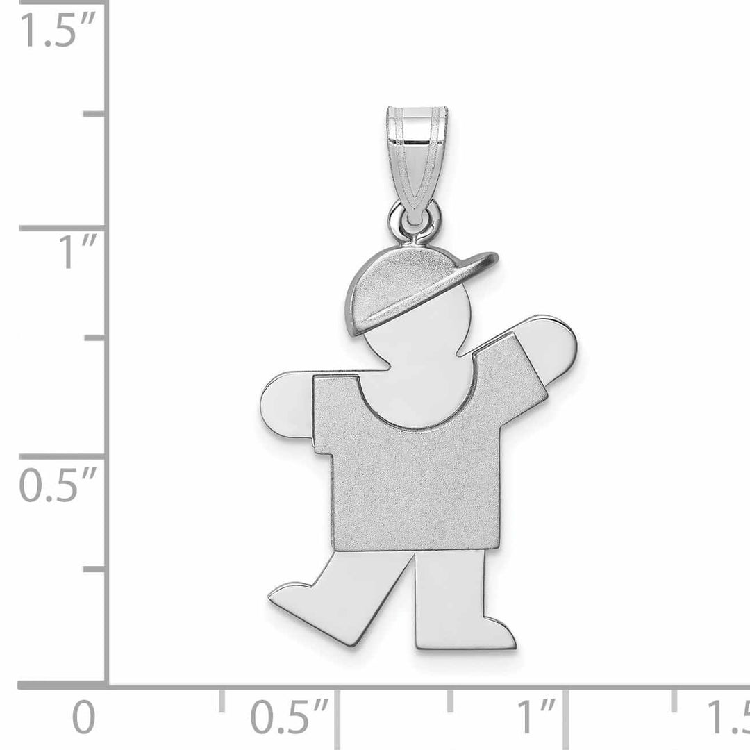 Lovely Rita's Pendants & Charms 14 White Gold Solid Medium Boy With Hat Kiss Charm