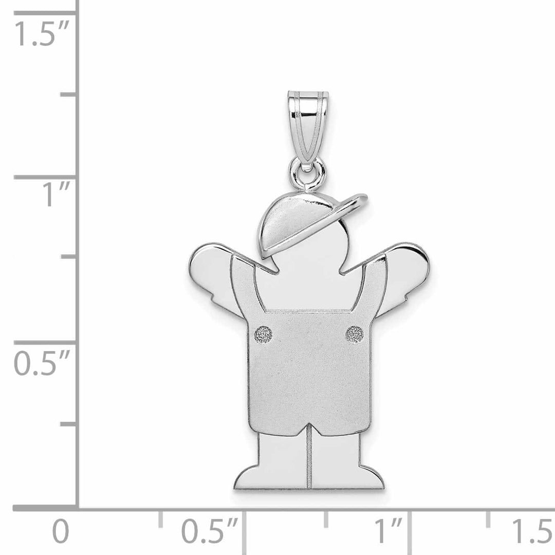 Lovely Rita's Pendants & Charms 14 White Gold Solid Medium Boy With Hat Love Charm