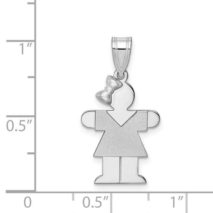 Lovely Rita's Pendants & Charms 14 White Gold Solid Small Girl With Bow Hugs Charm