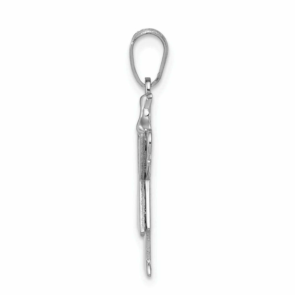 Lovely Rita's Pendants & Charms 14 White Gold Solid Small Girl With Bow Love Charm