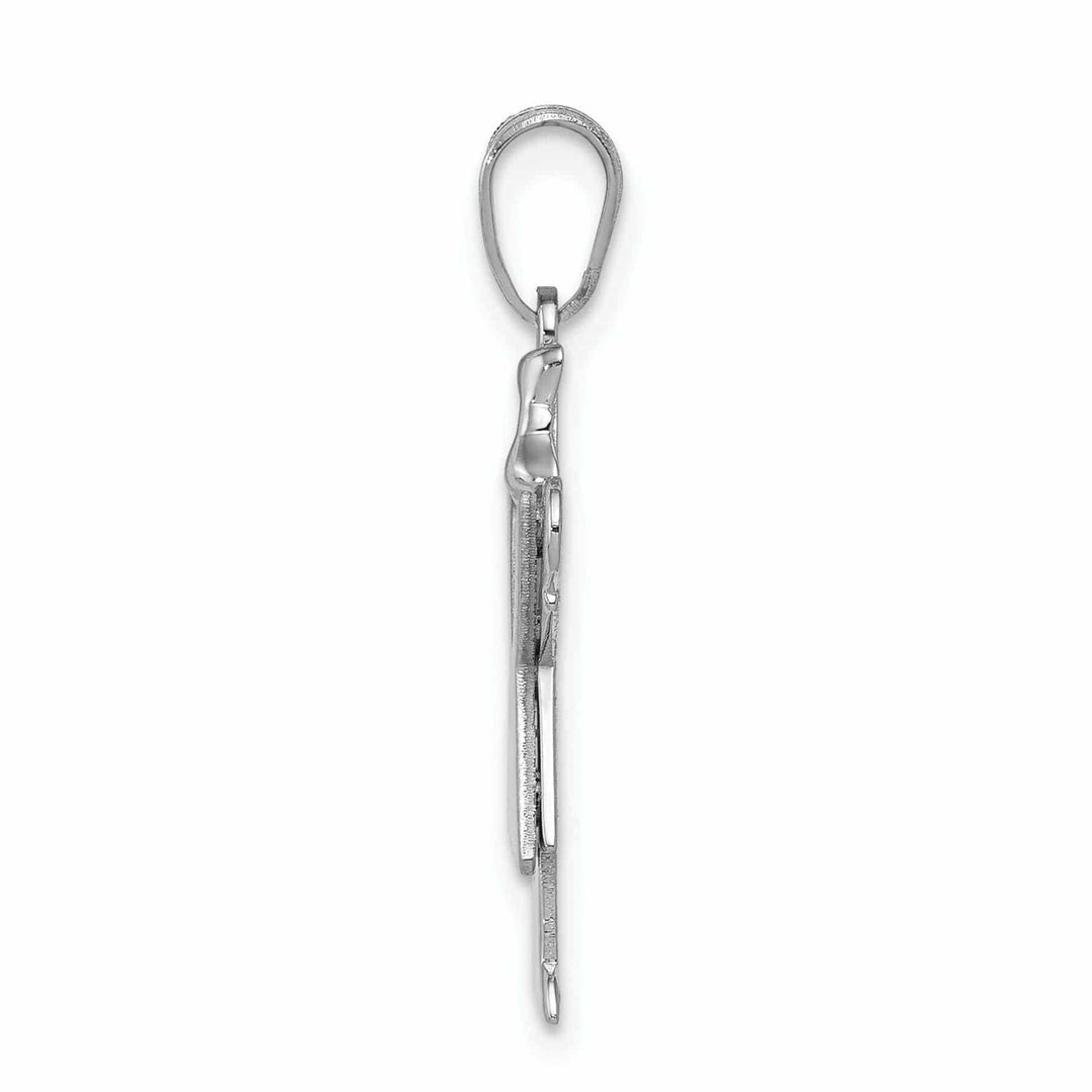 Lovely Rita's Pendants & Charms 14 White Gold Solid Small Girl With Bow Love Charm