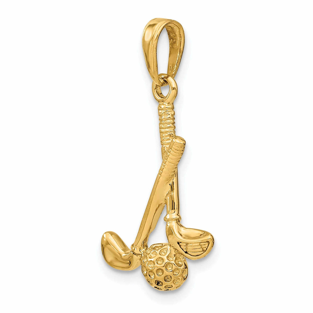 Lovely Rita's Pendants & Charms 14 Yellow Gold 3 D Clubs and Ball Charm Pendant