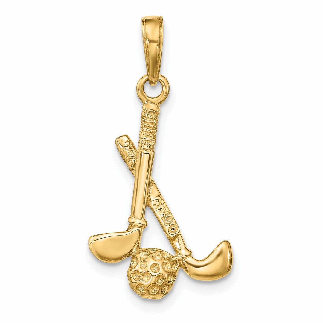 Lovely Rita's Pendants & Charms 14 Yellow Gold 3 D Clubs and Ball Charm Pendant