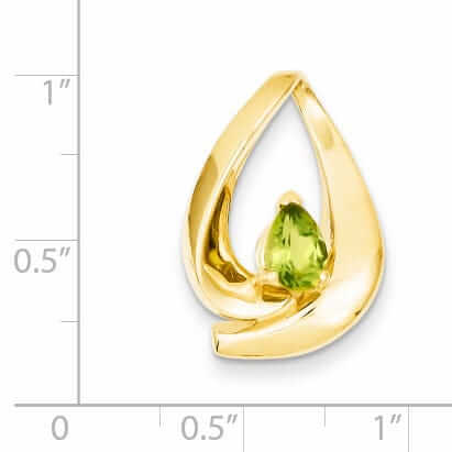 Lovely Rita's Pendants & Charms 14 Yellow Gold 7x5mm Pear Peridot Slide Pendant