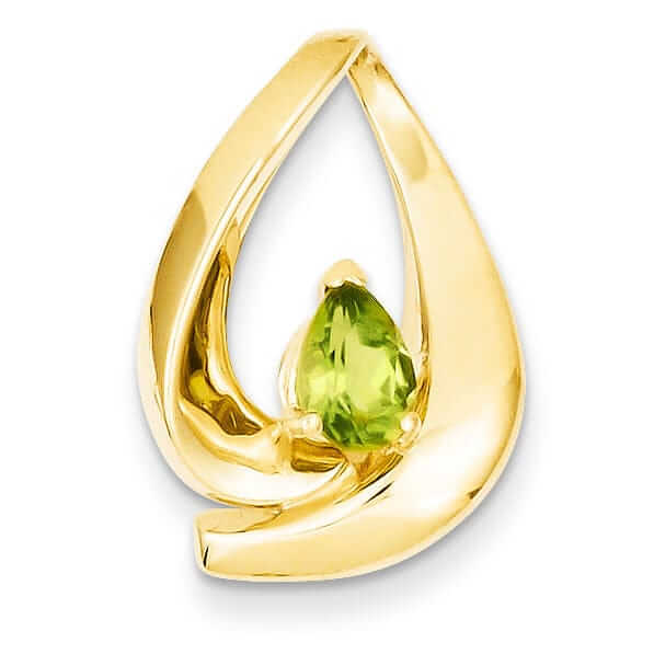 Lovely Rita's Pendants & Charms 14 Yellow Gold 7x5mm Pear Peridot Slide Pendant