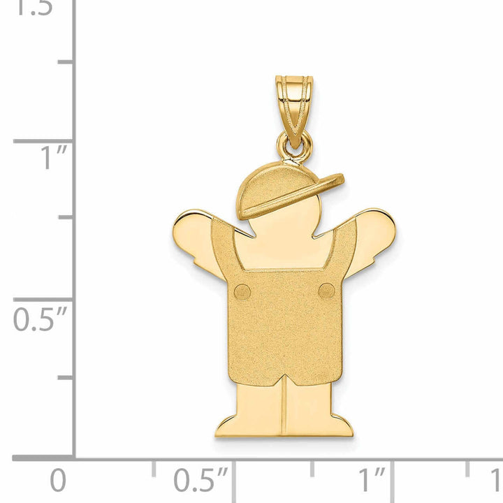 Lovely Rita's Pendants & Charms 14 Yellow Gold Boy in Overalls With Hat Love Charm