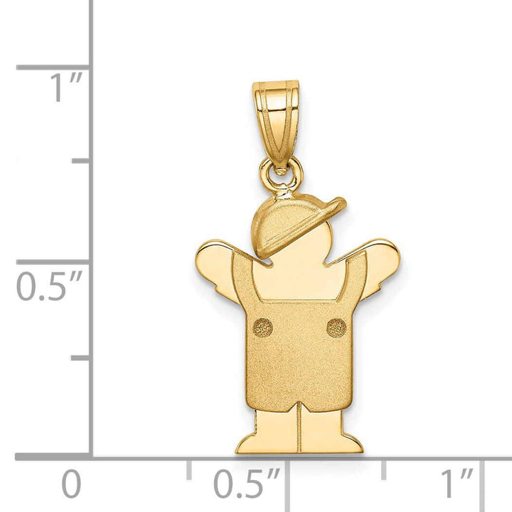 Lovely Rita's Pendants & Charms 14 Yellow Gold Boy in Overalls With Hat Love Charm