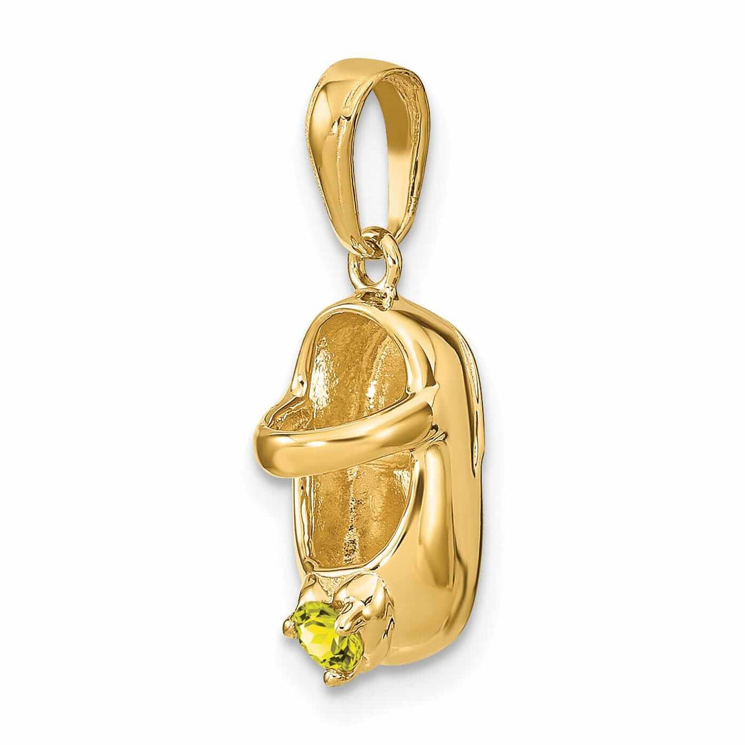 Lovely Rita's Pendants & Charms 14 Yellow Gold Citrine Stone 3D Baby Shoe Charm