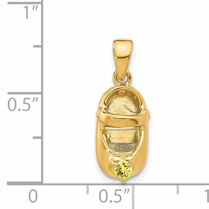 Lovely Rita's Pendants & Charms 14 Yellow Gold Citrine Stone 3D Baby Shoe Charm