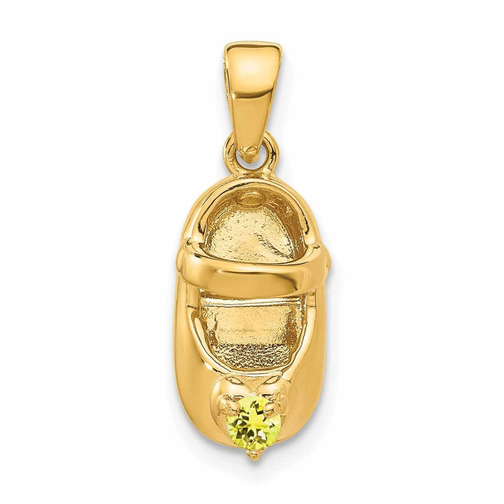 Lovely Rita's Pendants & Charms 14 Yellow Gold Citrine Stone 3D Baby Shoe Charm