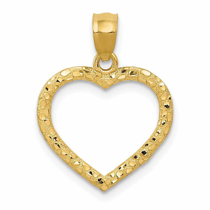 Lovely Rita's Pendants & Charms 14 Yellow Gold Diamond Cut Nugget Heart Pendant